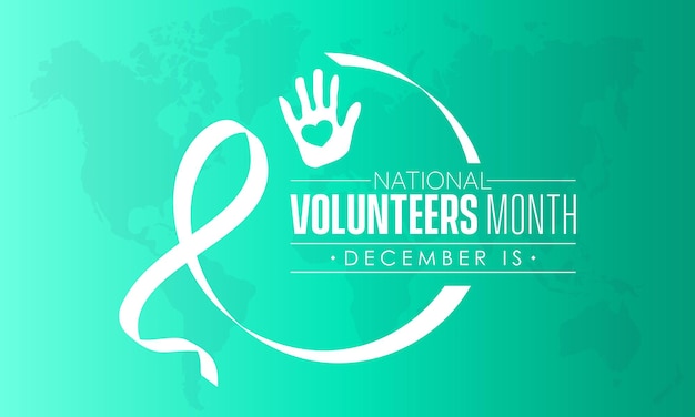 매년 12월에 관찰되는 National Volunteers Month의 벡터 일러스트레이션 디자인 컨셉