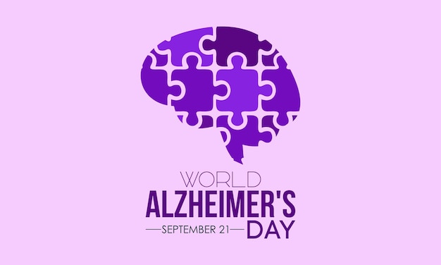 Concetto di design di illustrazione vettoriale della giornata mondiale dell'alzheimer osservato ogni 21 settembre