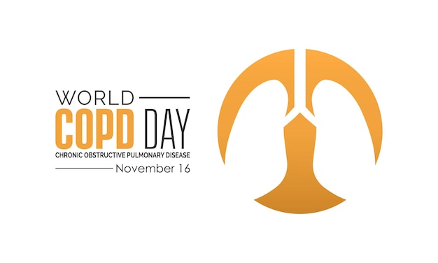 Vector illustration design concept of World COPDChronic Obstructive Pulmonary Disease Day observed on November 16