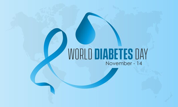 Vector illustration design concept of World Diabetes Day observed on November 14