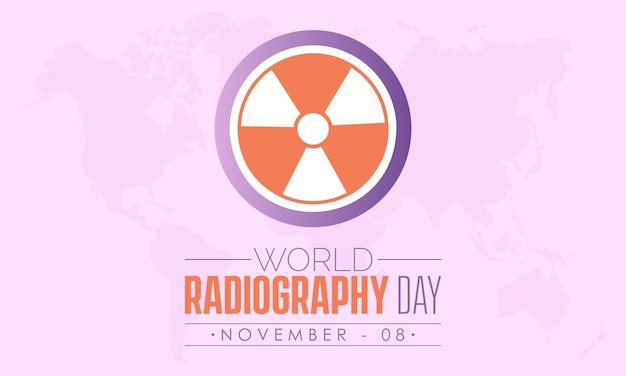 Concetto di design di illustrazione vettoriale della giornata mondiale della radiografia osservata l'8 novembre