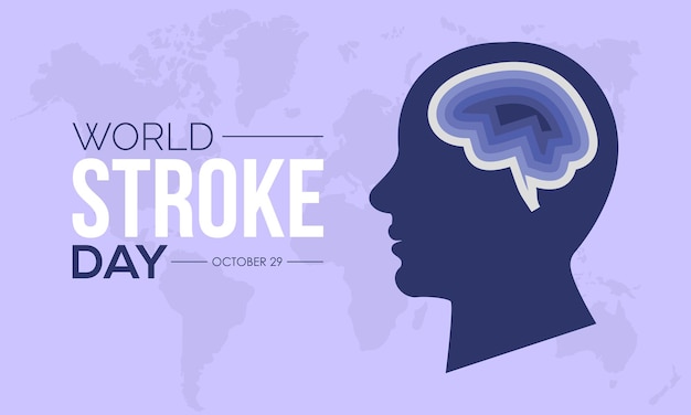 Vector illustration design concept of world stroke day observed on october 29