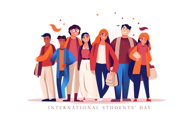 Vector vector illustration design concept of world students day observed on october 15