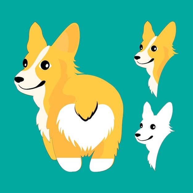 벡터 벡터 일러스트 레이 션 디자인 corgi 개