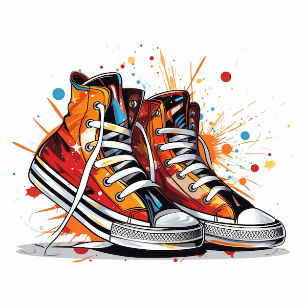 векторная иллюстрация дизайна мода изолированная обувь нога икона спортивная обувь обувь символ w