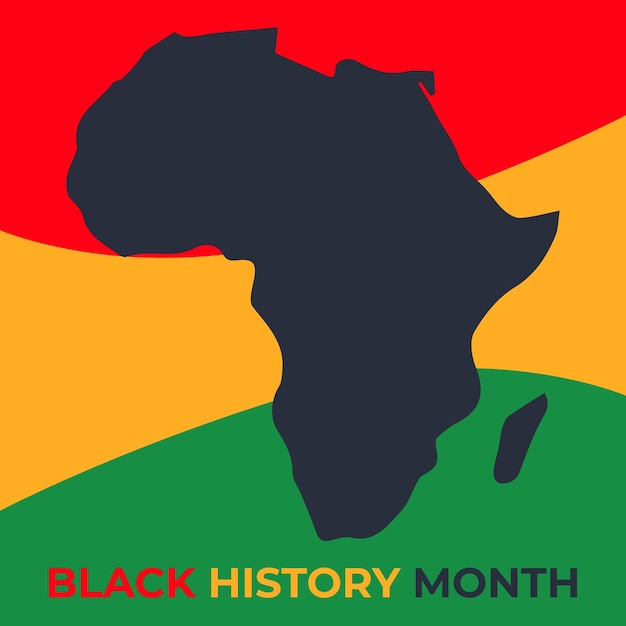 Vector vector illustration design graphic black history month.  african american history. africa map cover.