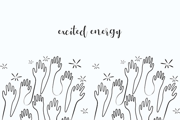 Vector illustration design raising hands or applause with hand drawn concept