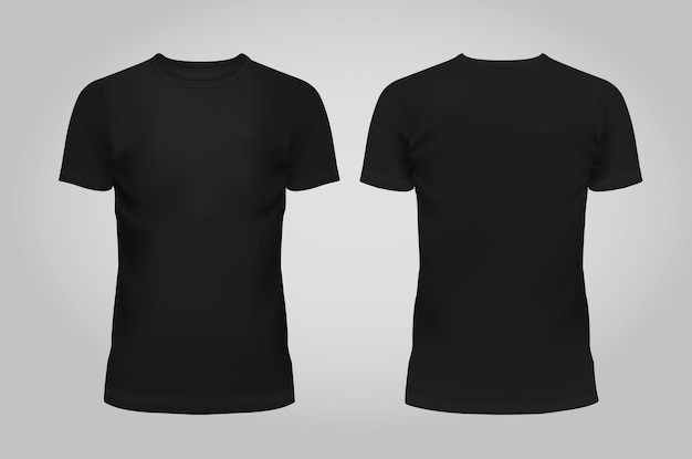 blank-t-shirt-template-black-and-white-vector-image-flat-illustration