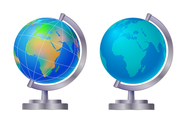 vector illustration desktop globe geography education concept