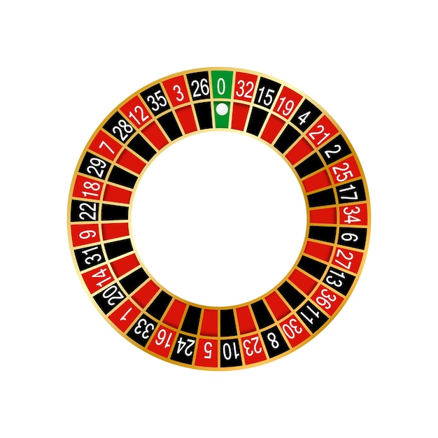 vector illustration of detailed casino roulette wheel