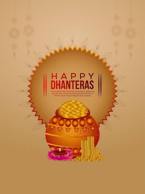 dhanteras 디자인 포스터의 벡터 일러스트 레이 션