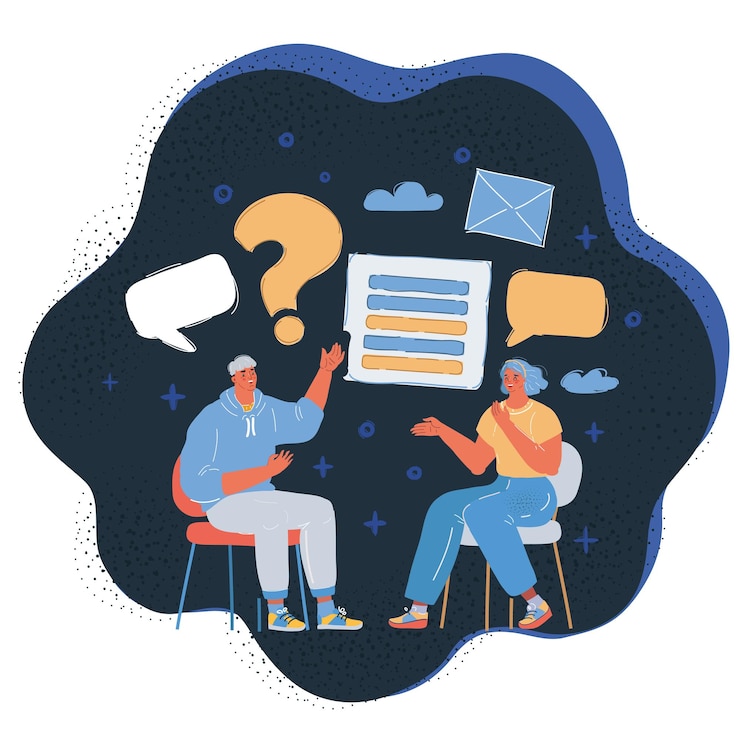 Vector vector illustration of dialogue and speech bubbles