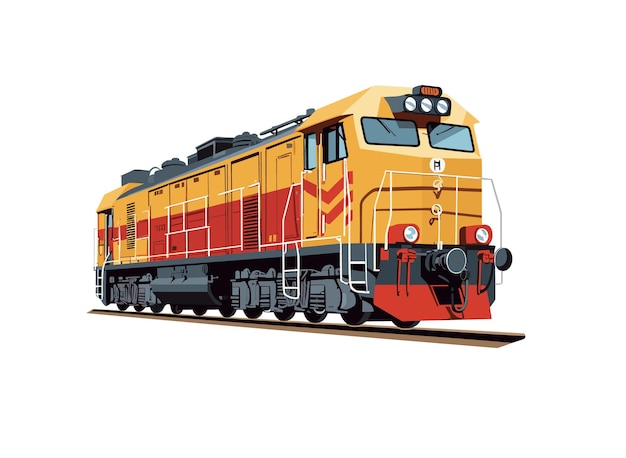 Vector illustration of a diesel locomotive train engine