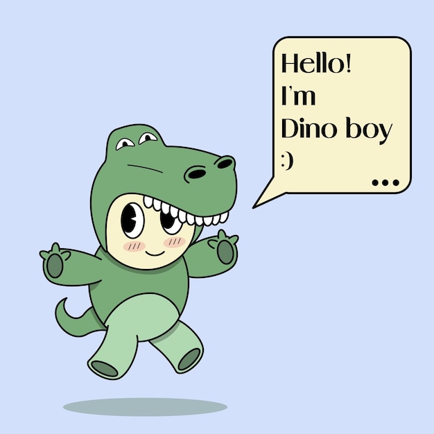 Vector vector illustration of dino boy style cartoon character