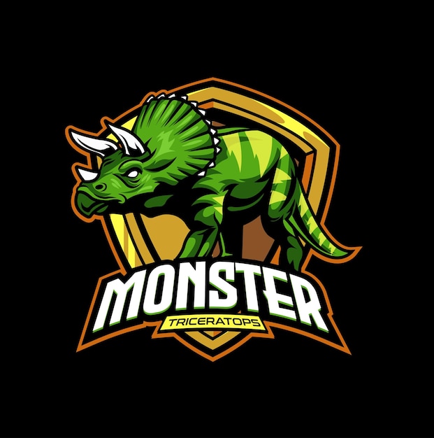 Векторная иллюстрация шаблон логотипа талисмана динозавра для спортивной команды и игровой команды