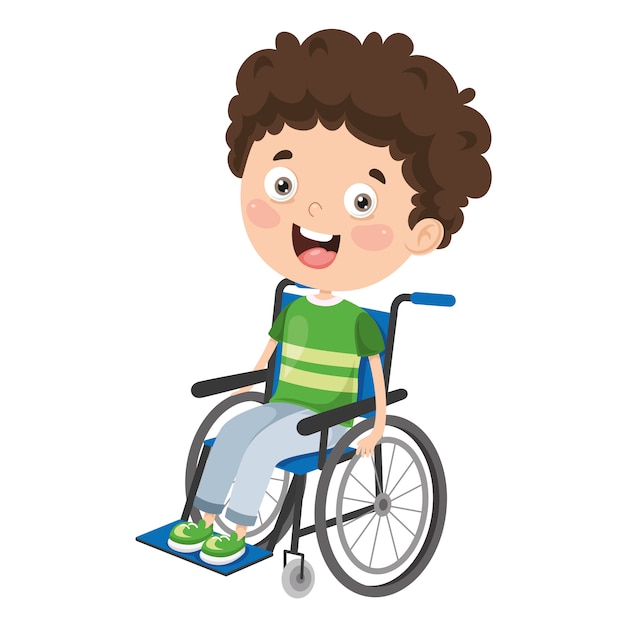 Vector illustration of disabled kids