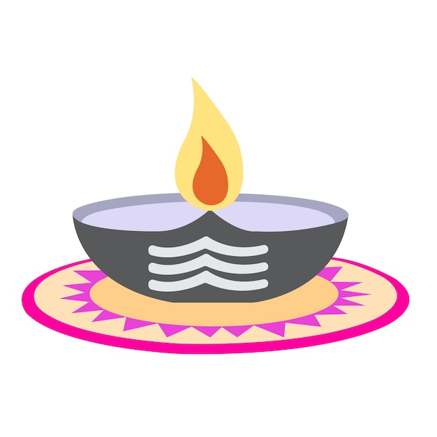 Vector illustration of diwali celebration with decorative colourful design set