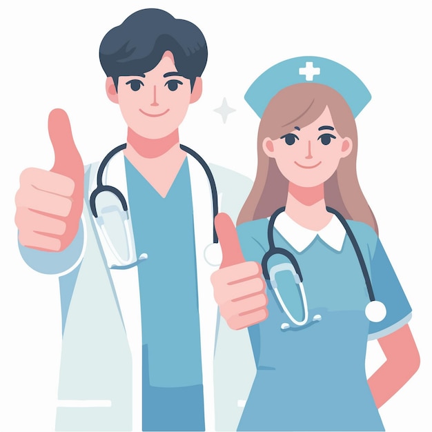 Vector vector illustration of doctor in flat design style