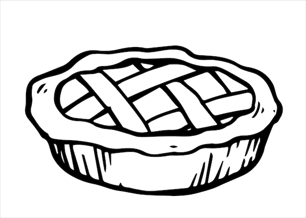 vector illustration in doodle style homemade apple pie