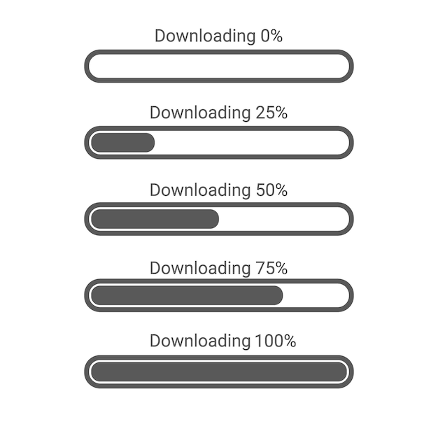 Vettore illustrazione vettoriale dell'icona del modello di processo di download