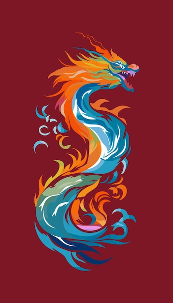 Векторная иллюстрация элемента дракона