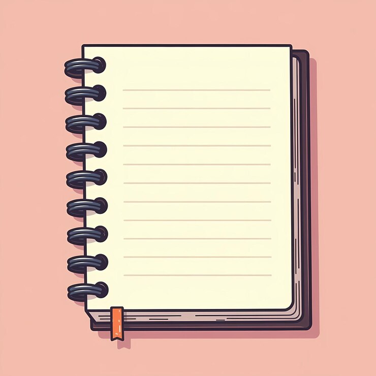 ピンクの背景のノートブックの絵のベクトルイラスト
