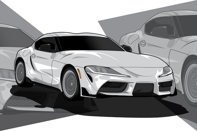 Vector of illustration drawing sports car or supercar.