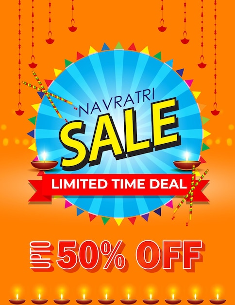 Vector vector illustration for durga puja sale banner