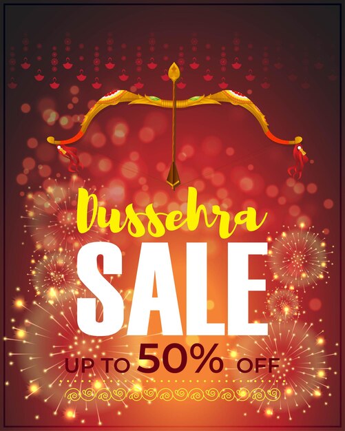 Vector illustration of dussehra sale banner