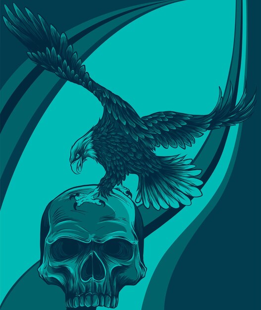 Vector vector illustration of eagle head mascot design