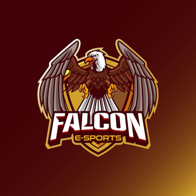 vector illustration of eagle for sport and esport team logo