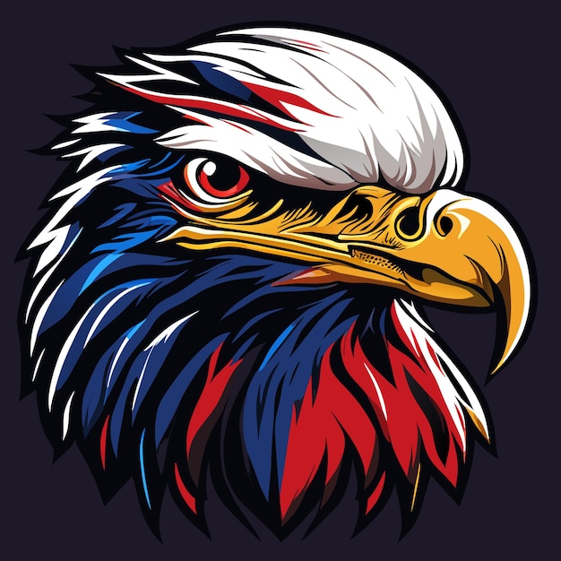 Premium Vector | Vector illustration of an eagle with red white and