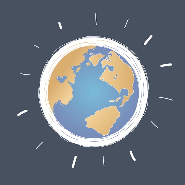 Vector vector illustration of earth globe on dark