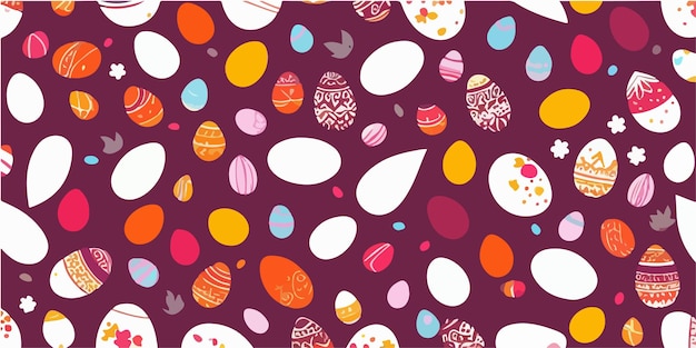 Vector Illustration of Easter Egg Seamless Pattern Design