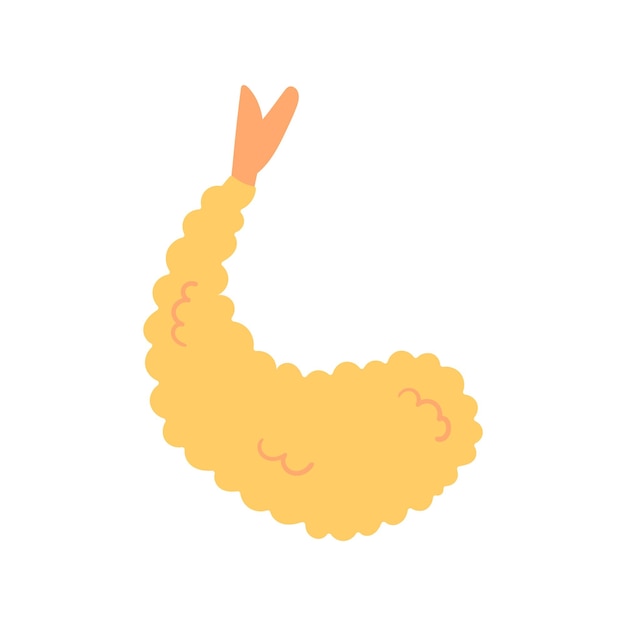 Vector illustration of ebi tempura Japanese food in doodle sketch style Shrimp fried in batter