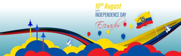 Vector illustration for Ecuador Independence Day banner