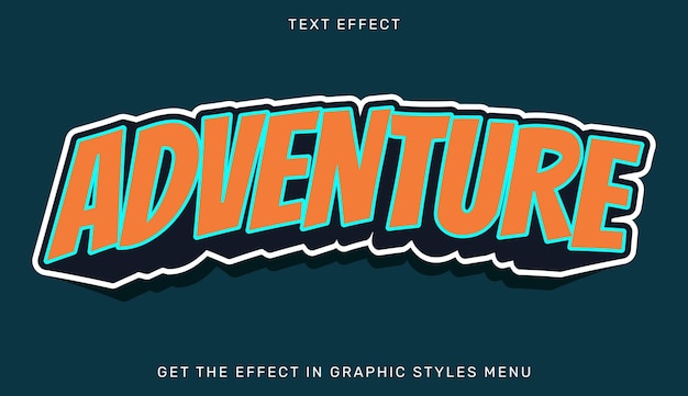 Vector vector illustration of editable adventure text effect