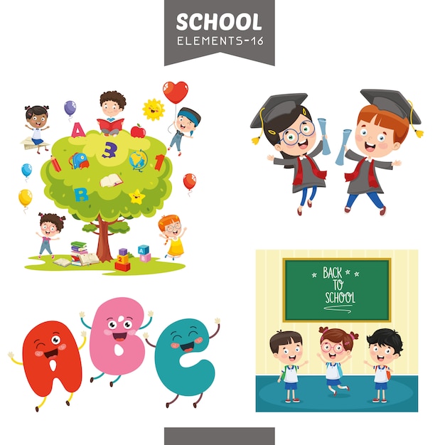 Vector Illustration Of Education Elements