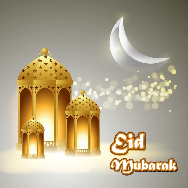 Vector illustration of Eid Mubarak greeting