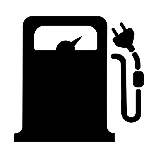 vector illustration of an electric gas station on a transparent background