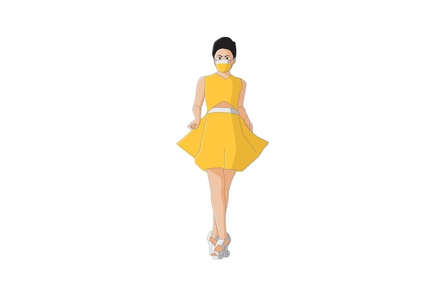 Vector vector illustration of elegant women posing