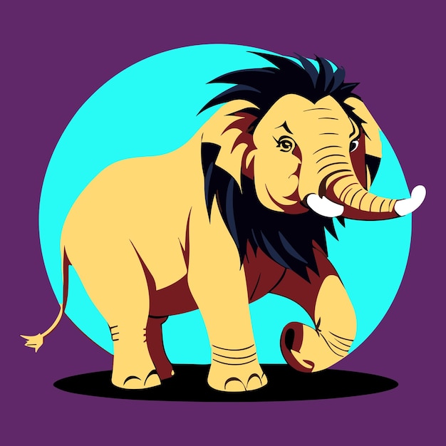 Vector illustration of an elephant character design sticker funny elephant cartoon style Art