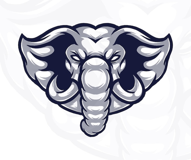 Vector vector illustration of elephant head mascot logo white background