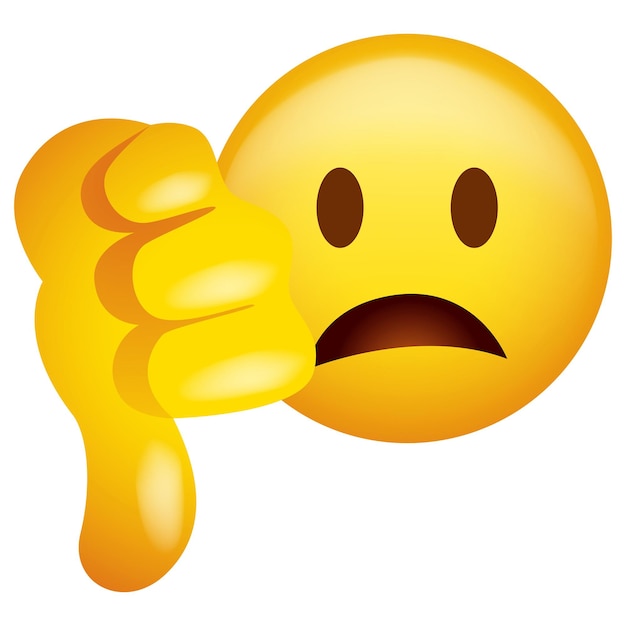 Vector illustration of emoticon doing thumb down