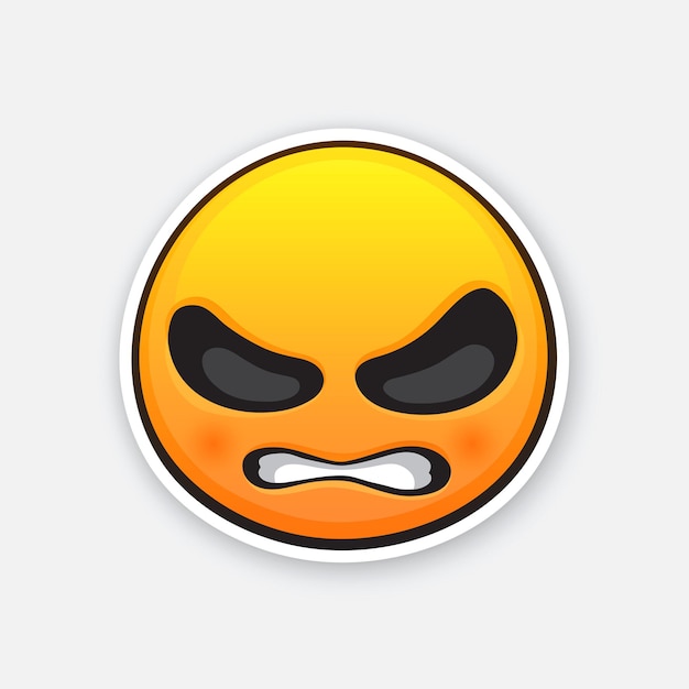 Vector illustration emoticon for expressing emotion of angry and wicked with clenched teeth