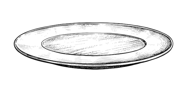 Vector vector illustration of empty plate