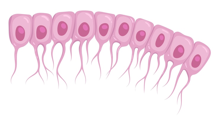 Vector vector illustration of ependymal cells a type of glial cell ependymocytes