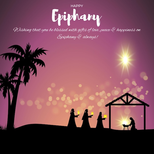 Vector illustration of epiphany concept greeting