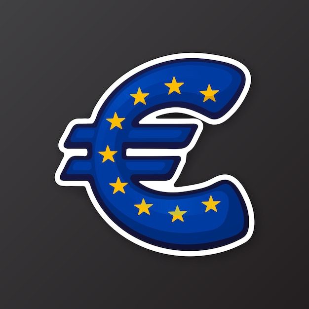 Vector vector illustration euro sign in flag colors of european union symbol of world currencies