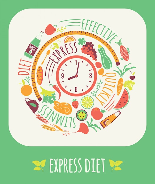 Vector illustration of express diet.